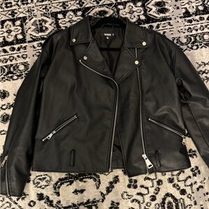 Missguided black leather jacket